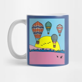 Retro Hot Air Balloons Balloon Ride Mug